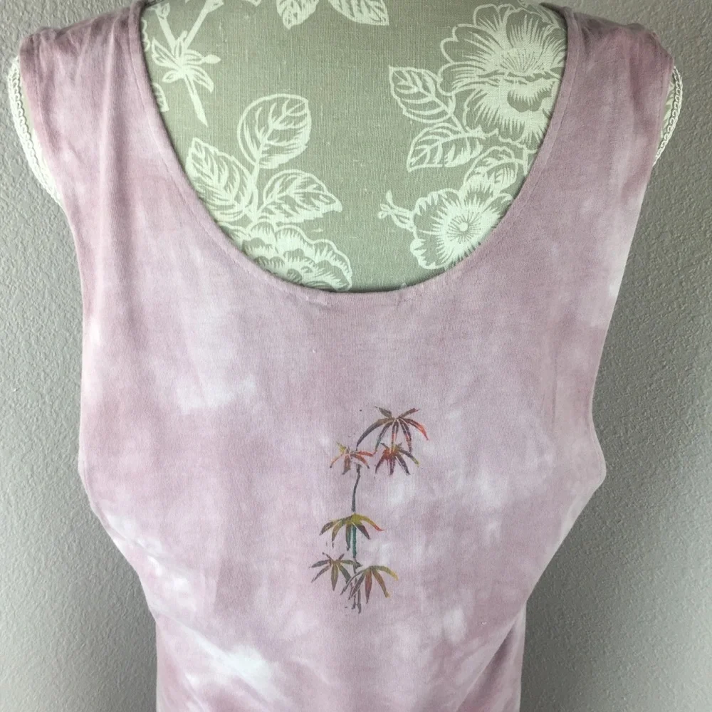 Vintage 1990s Primitives Andrea Bragg Pink Dress Medium Cotton Sleeveless Hawaii - Picture 6 of 8